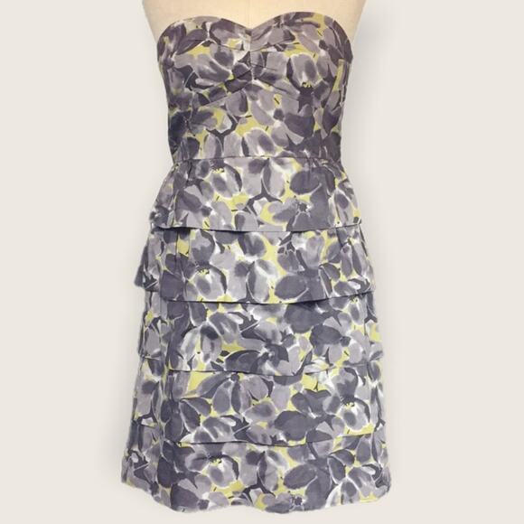 J. Crew strapless primrose floral dress Sz 6 - Picture 1 of 6